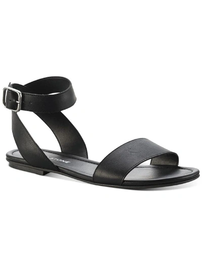Shop Sun + Stone Miiah Womens Faux Leather Open Toe Flat Sandals In Black