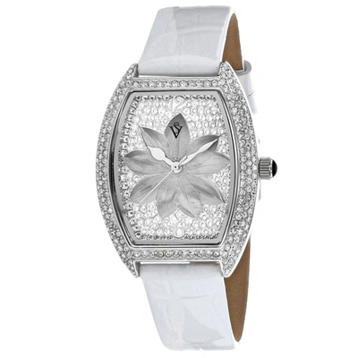 Shop Christian Van Sant Women's Lotus White Dial Watch In Silver