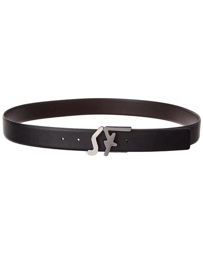 Shop Ferragamo Reversible & Adjustable Leather Belt In Black