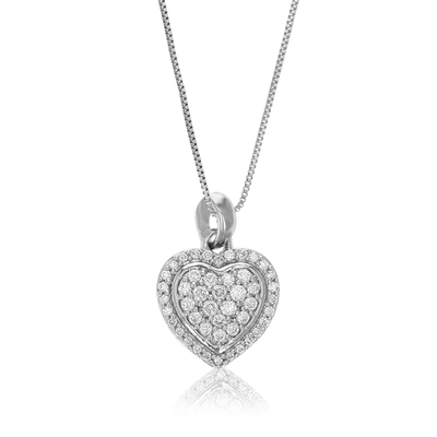 Vir Jewels 1/4 Cttw Lab Grown Diamond Heart Pendant Necklace .925 Sterling Silver Prong Set 2/3 Inch With 18 In In Silver