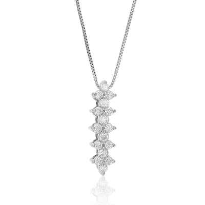 Vir Jewels 1/4 Cttw Lab Grown Diamond Drop Pendant Necklace .925 Sterling Silver 2/3 Inch With 18 Inch Chain In Silver