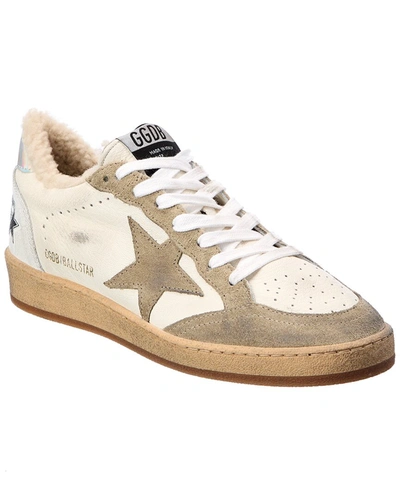 Shop Golden Goose Ballstar Leather & Suede Sneaker In White