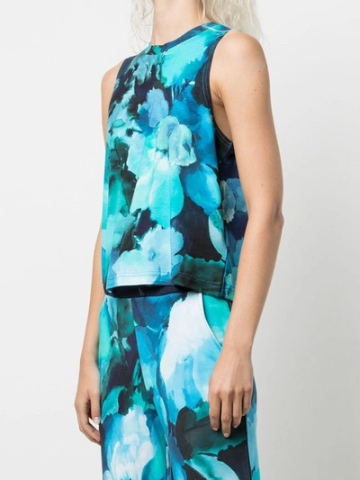 Shop Marchesa Casey Top Printed In Blue