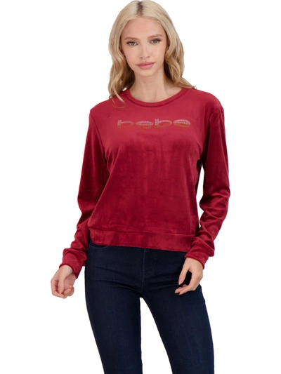 Shop Bebe Womens Velour Comfy Sweatshirt In Red
