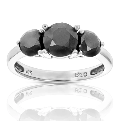 Shop Vir Jewels 3 Cttw 3 Stone Black Diamond Engagement Ring 10k White Gold 3 Prong