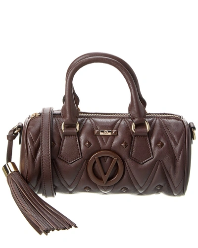 Shop Valentino By Mario Valentino Pillow Diamond Leather Shoulder Bag In Brown