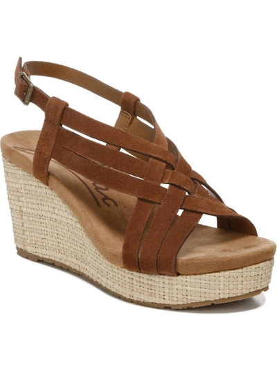 Zodiac Petra Womens Buckle Suede Wedge Sandals In Multi