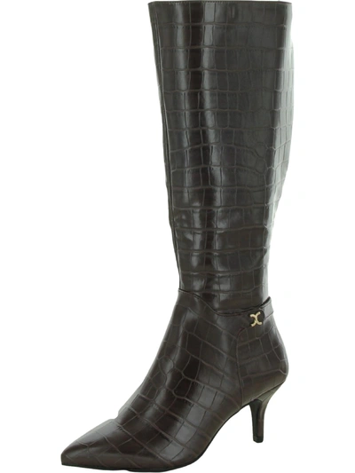 Charter Club Cruelaa Womens Faux Leather Tall Knee-high Boots In Black