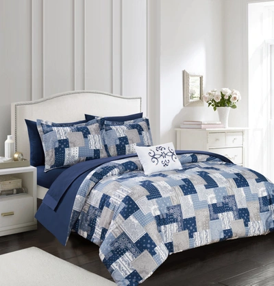 Shop Chic Home Dei 8-piece Reversible Bed In A Bag Comforter Set