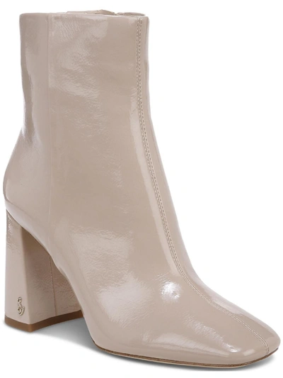 Shop Sam Edelman Codie Womens Block Heel Ankle Boots In White