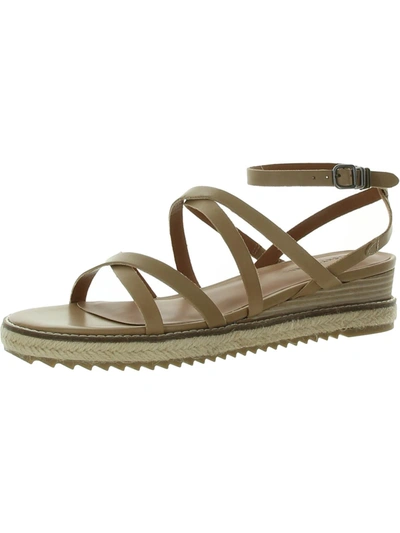 Shop Lucky Brand Nemelli Womens Strappy Leather Espadrilles In Beige