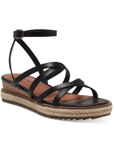 Shop Lucky Brand Nemelli Womens Strappy Leather Espadrilles In Black