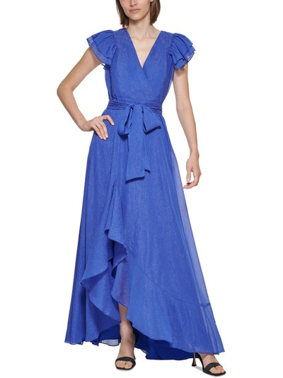 Shop Calvin Klein Womens Chiffon Long Maxi Dress In Multi