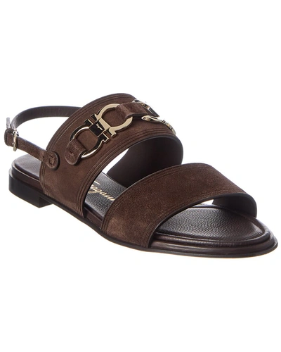 Shop Ferragamo Salvatore  Chaim Leather Sandal In Brown