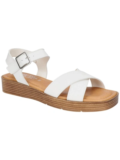 Shop Bella Vita Car-italy Womens Leather Dressy Wedge Sandals In White