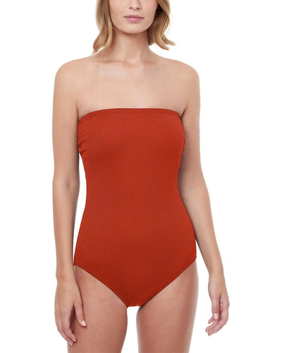 Shop Gottex Bandeau One-piece In Red