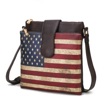 Mkf Collection By Mia K Josephine Vegan Leather Women's Flag Crossbody Bag In Multi
