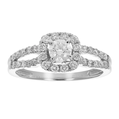 Shop Vir Jewels 7/8 Cttw Diamond Wedding Engagement Ring 14k White Gold Halo Bridal Style In Silver