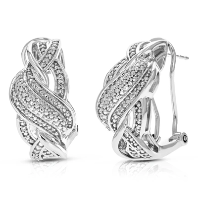 Vir Jewels 1/10 Cttw Round Lab Grown Diamond Hoop Earrings .925 Sterling Silver Prong Set 1 Inch In Silver