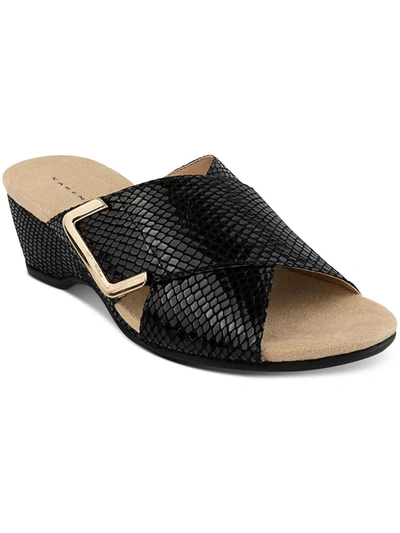 Shop Karen Scott Elzaa Womens Slip On Open Toe Wedge Sandals In Multi
