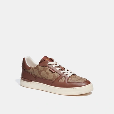 Shop Coach Outlet Clip Court Sneaker In Brown
