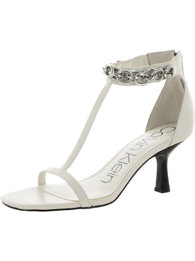Shop Calvin Klein Nova Womens Dressy Pumps Ankle Strap In White