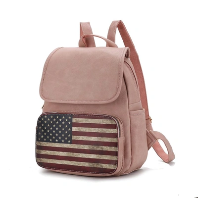 Mkf Collection By Mia K Regina Printed Flag Vegan Leather Women's Backpack In Multi