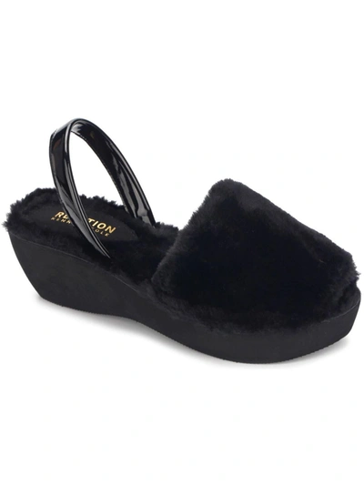 Shop Kenneth Cole Reaction Fine Glass Cozy Womens Slingback Peep Toe Platform Sandals In Black