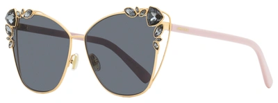 Shop Jimmy Choo Women's 25th Anniversary Sunglasses Kyla Ddbir Gold-copper 61mm In Silver