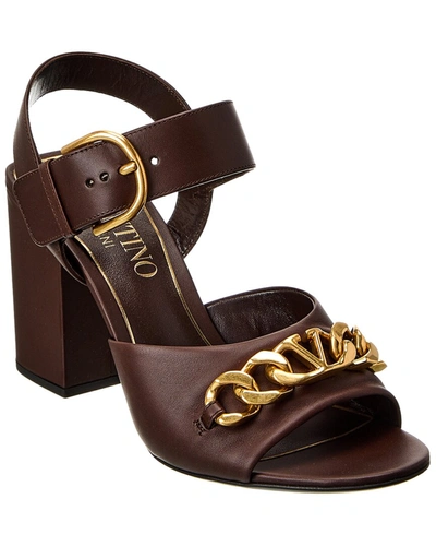 Shop Valentino Leather Sandal In Brown