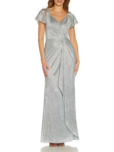 Shop Adrianna Papell Womens Metallic Maxi Evening Dress In Multi
