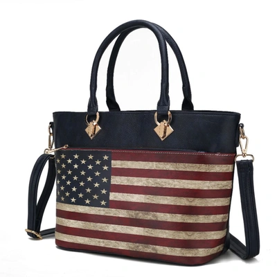 Shop Mkf Collection By Mia K Lilian Vegan Leather Women's Flag Tote Bag In Multi