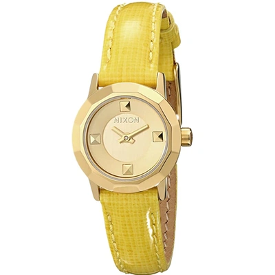 Shop Nixon Women's Mini B Gold Dial Watch In Yellow