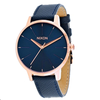Shop Nixon Women's Blue Dial Watch In Gold