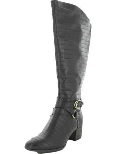 Shop Lifestride Oakley Womens Wide Calf Faux Leather Knee-high Boots In Multi