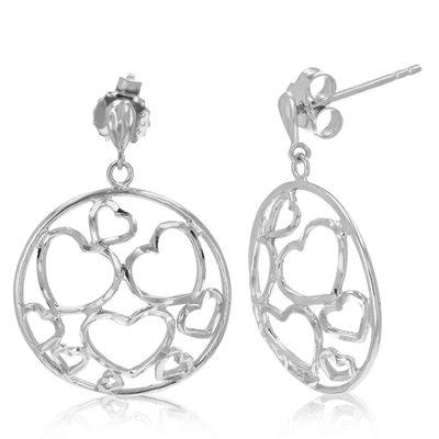 Shop Vir Jewels Sterling Silver Circle And Heart Earrings