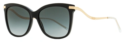 Shop Jimmy Choo Women's Rectangular Sunglasses Steff 8079o Black/gold 55mm In Blue