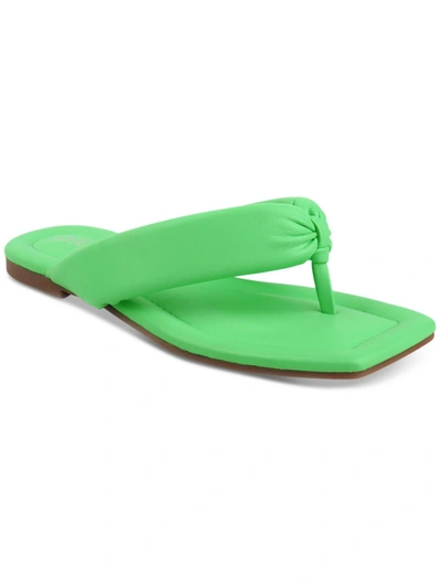 Shop Bar Iii Cloverr Womens Slip On Flip-flops Thong Sandals In Green