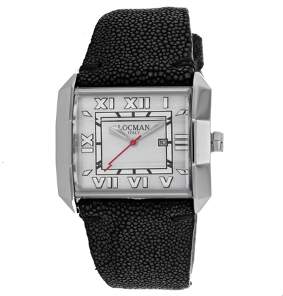 Shop Locman Men's Otto White Dial Watch In Black