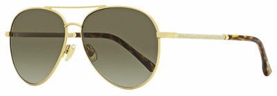 Shop Jimmy Choo Women's Pilot Sunglasses Devan 06jha Gold/havana 59mm In Green