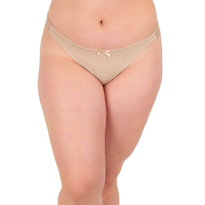 Shop Undersummers By Carrierae Lux Cotton Thong In Beige