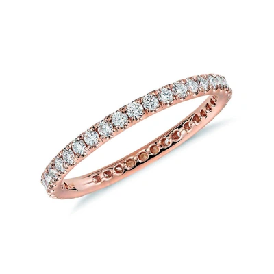 Shop Suzy Levian 14k Rose Gold 1/2 Ct Tdw Diamond Eternity Band Ring In Red