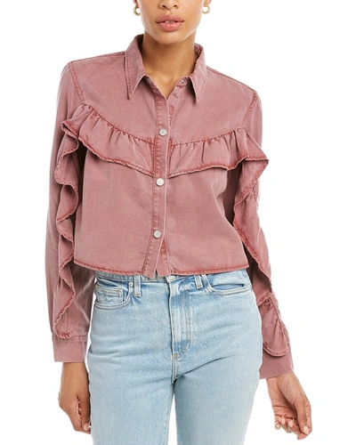 Shop Le Jean Nina Crop Shirt In Pink