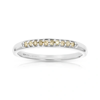 Shop Vir Jewels 1/10 Cttw Champagne Diamond Ring Wedding Band .925 Sterling Silver Prong Set In White