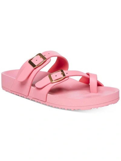 Shop Madden Girl Twila Womens Footbed Slip-on Slide Sandals In Pink