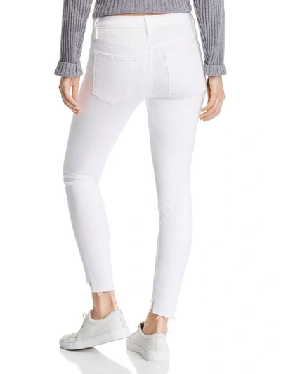 Shop Frame Le Skinny De Jeanne Womens Denim Raw Hem Skinny Jeans In White