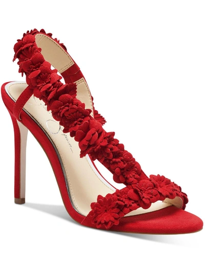 Shop Jessica Simpson Jessin Womens Embellished Dress Sandals In Red