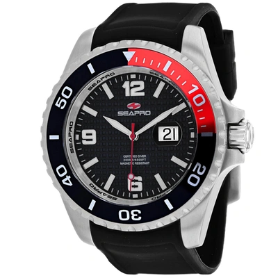 Shop Seapro Men's Black Dial Watch In Grey