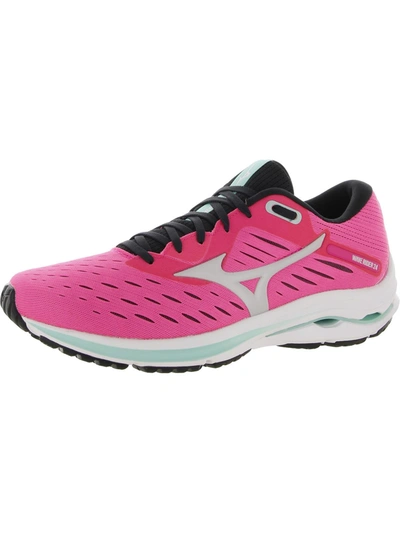 Shop Mizuno Wave Rider 24 Womens Fitness Gym Running Shoes In Multi
