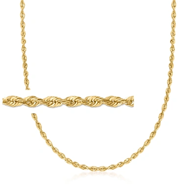 Ross-simons 2.6mm 14kt Yellow Gold Rope Chain Necklace In Gold
